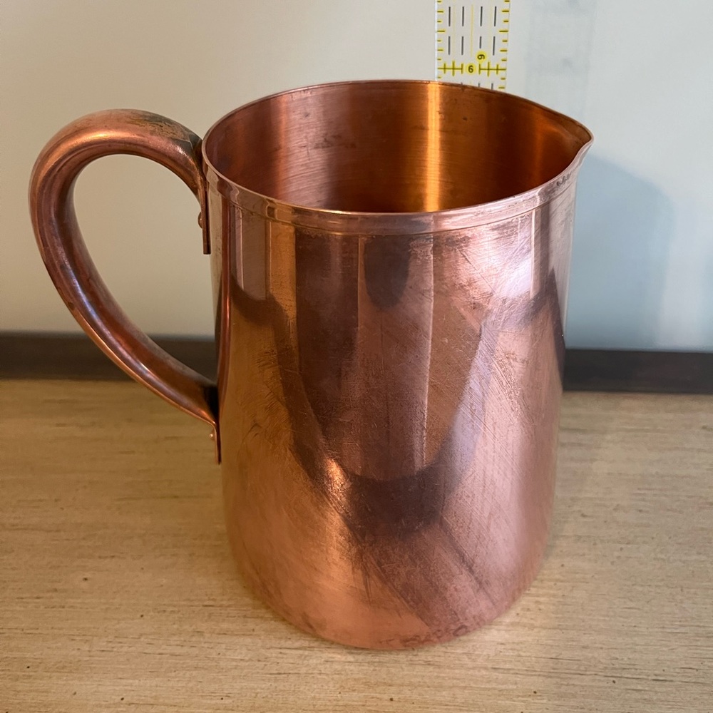 Copper Pitcher with Aged Patina